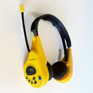 Vintage Optimus Sports Yellow Radio Headphones Walkman 80s